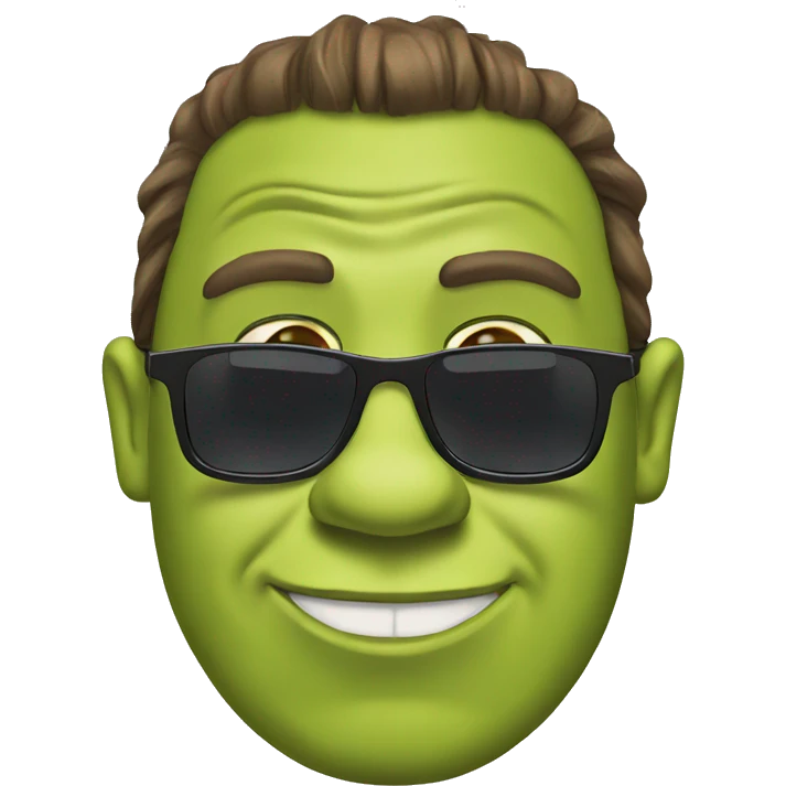Shrek with sunglasses emoji