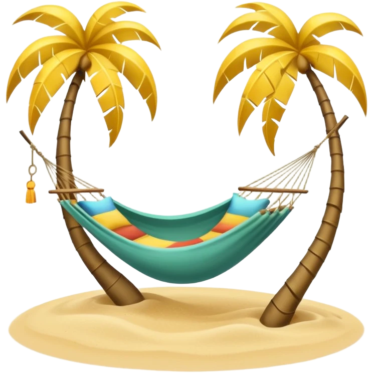 Yellow palm trees with a hammock emoji