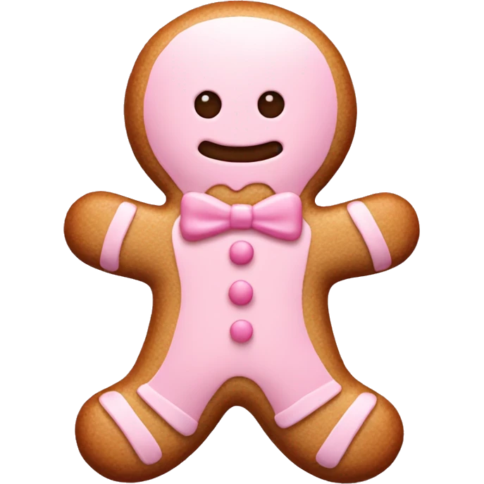 Pastel pink gingerbread man emoji