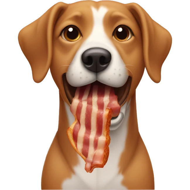 Dog eating bacon emoji