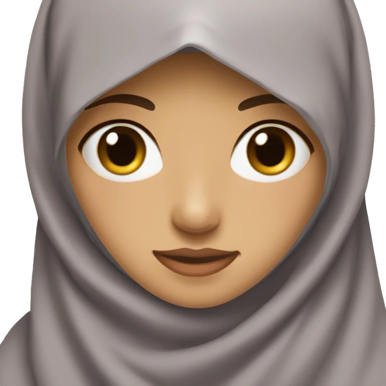 Girl wearing niqab with medium skin and dark brown eyes emoji