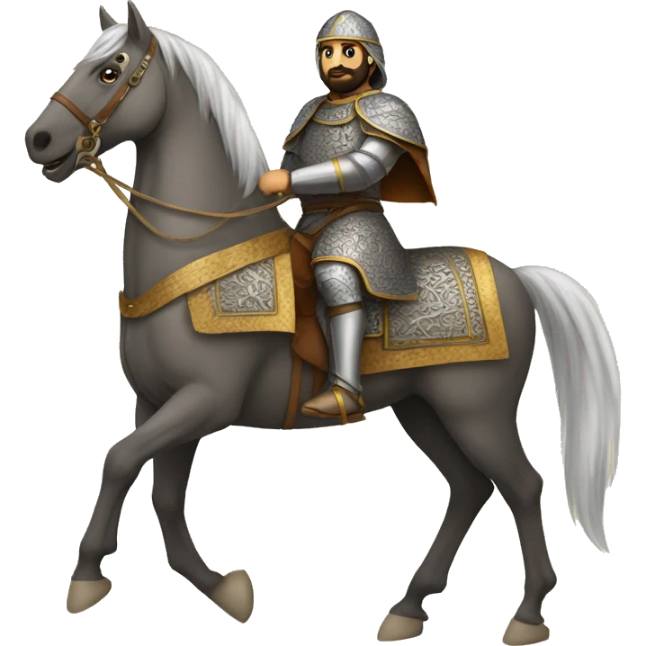 Persian medieval commander on a horse emoji