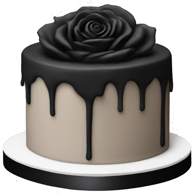Black rose cake emoji