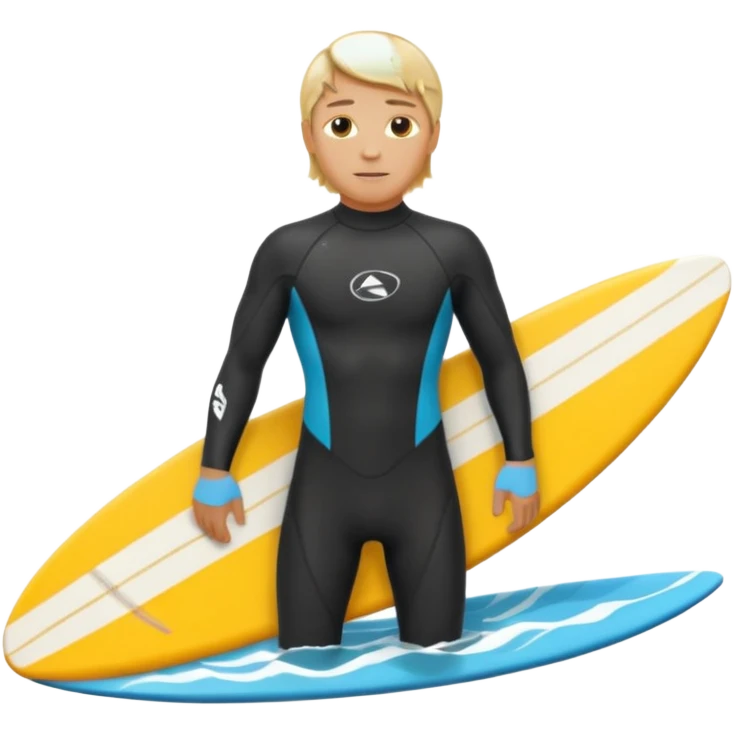 blonde haired white surfer with surfboard  emoji