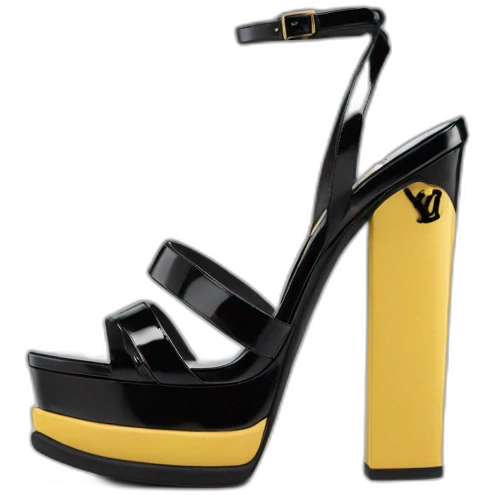 Ysl TRIBUTE PLATFORM SANDAL black PATENT LEATHER emoji