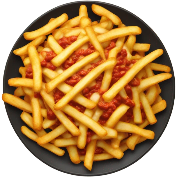 Plate of chili cheese fries  emoji