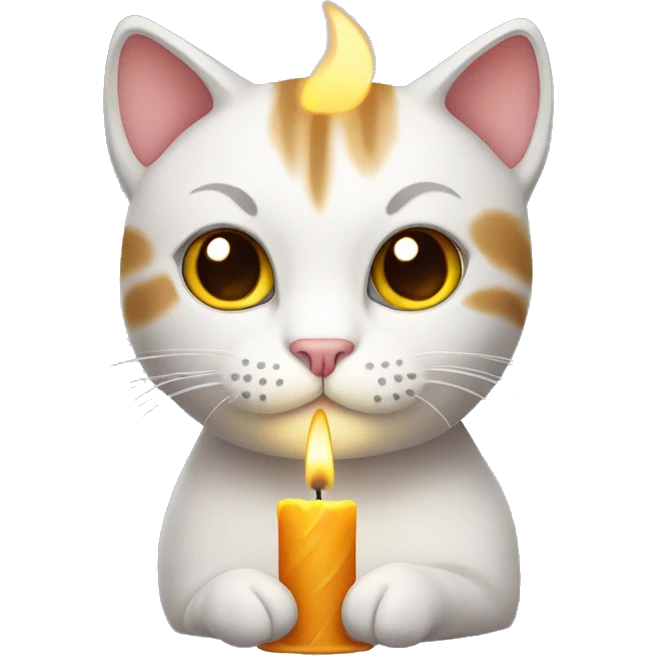 cat with candle  emoji