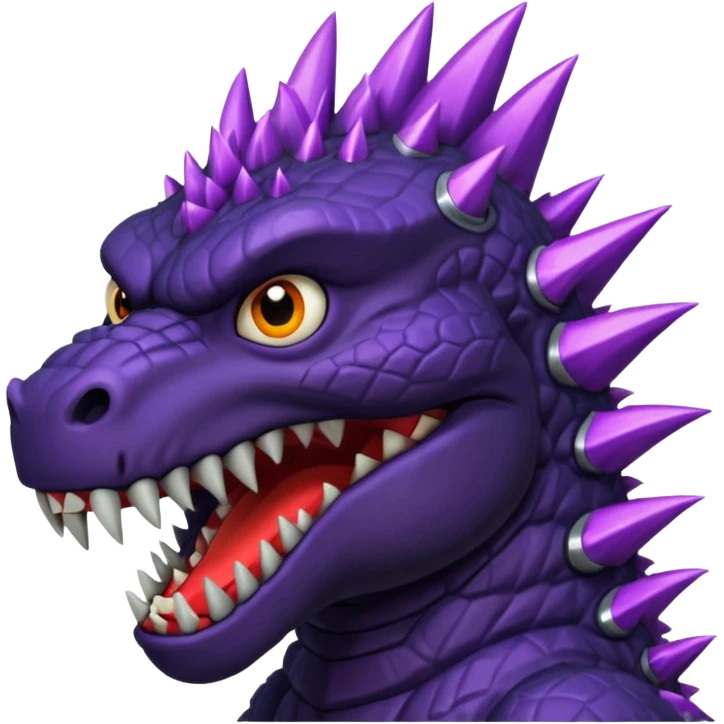 Godzilla black, purple spikes emoji