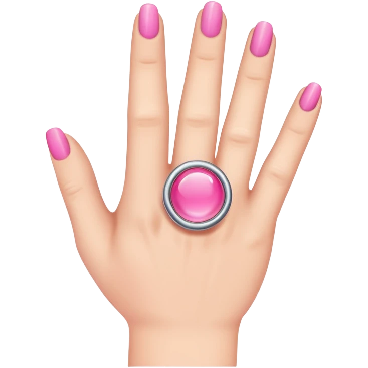 hand with pink ring emoji