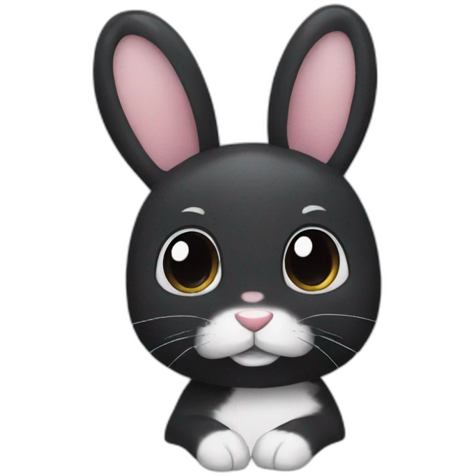 Black rabbit with white paws emoji