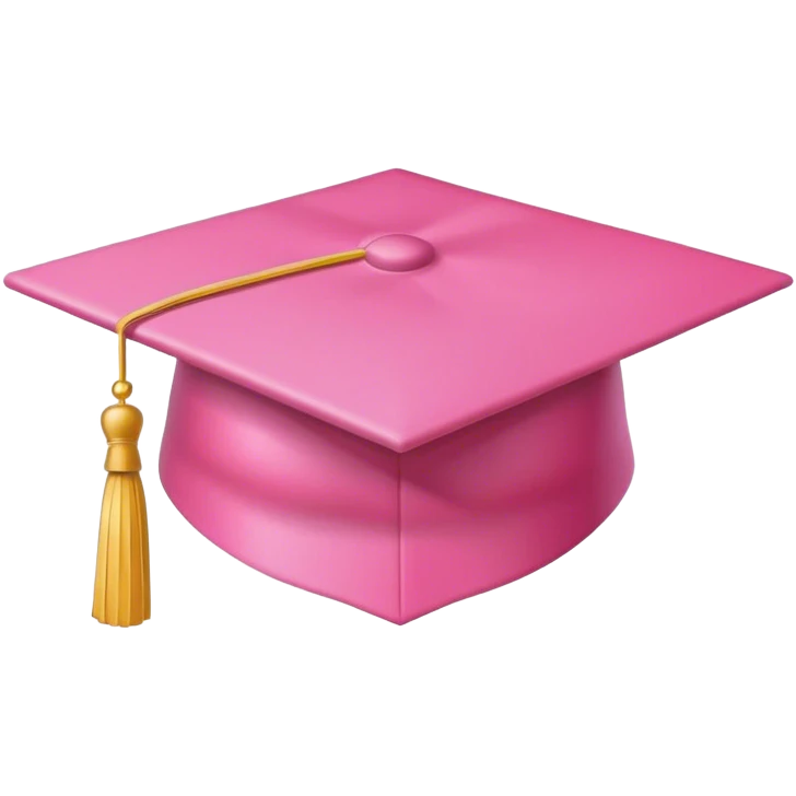 Pink graduation cap  emoji