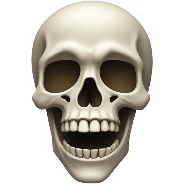 A face of an skeleton with a open mouth emoji