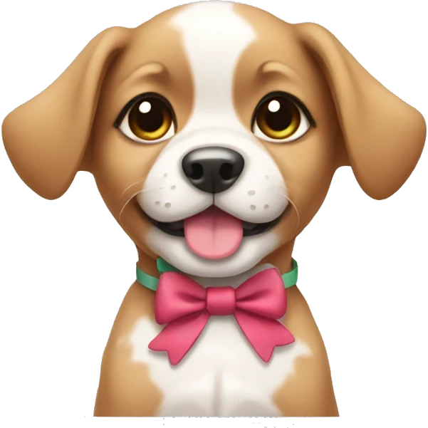 Puppy with wearing bows  emoji