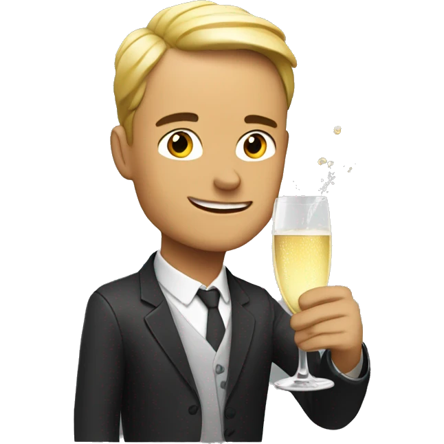 Man drinking champagne  emoji