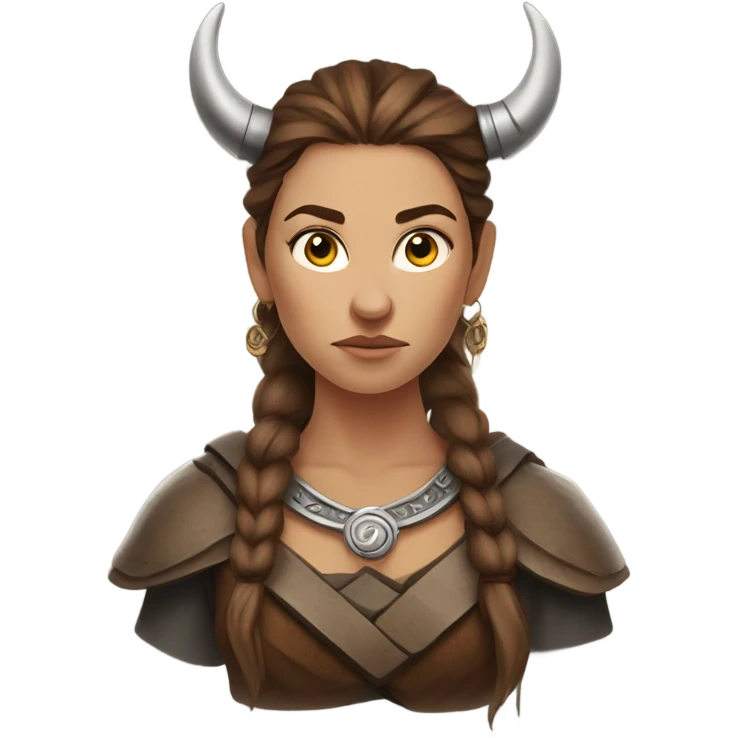 Viking woman with brown hair emoji