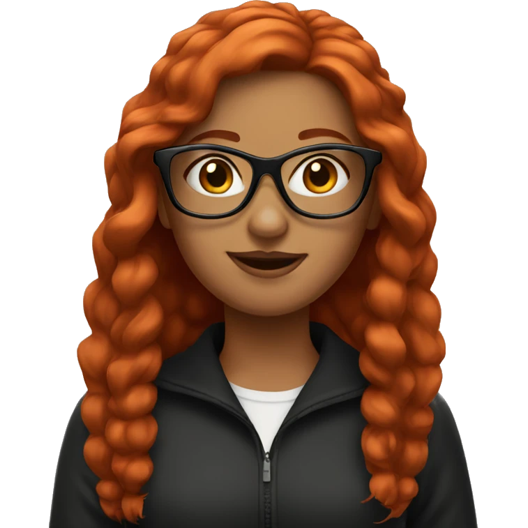 Red head girl with black glasses emoji
