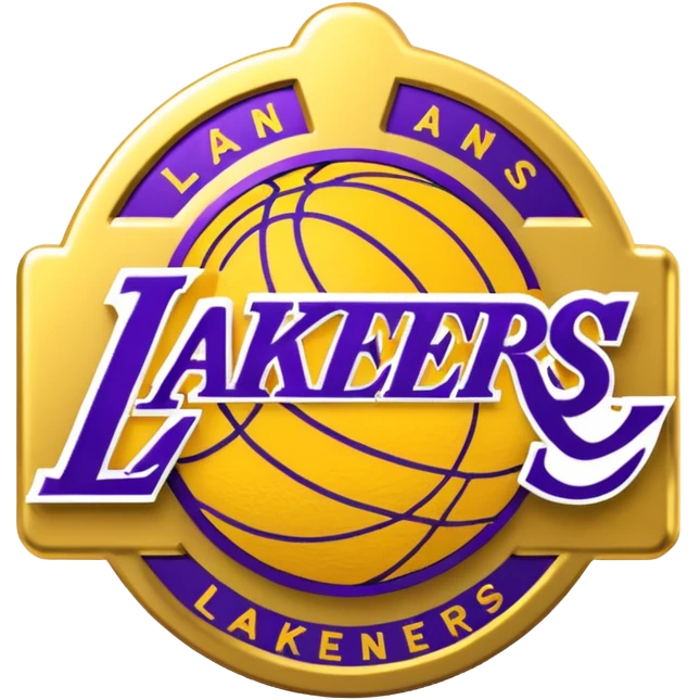Los Angeles Lakers Badge 3D and Glitch effect emoji