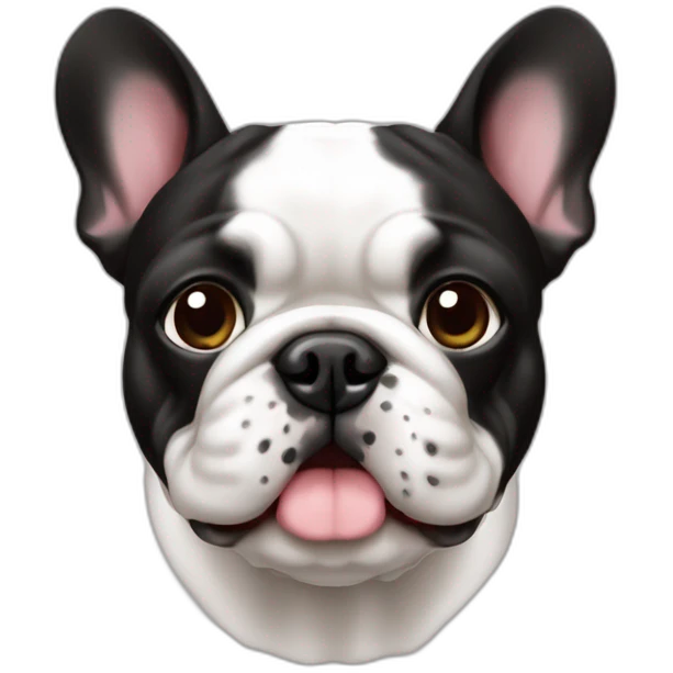 Bouledogue francais noir et blanc emoji