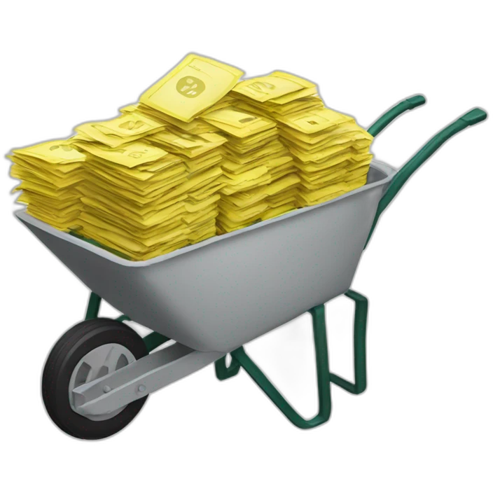 wheelbarrow of emails and bills emoji
