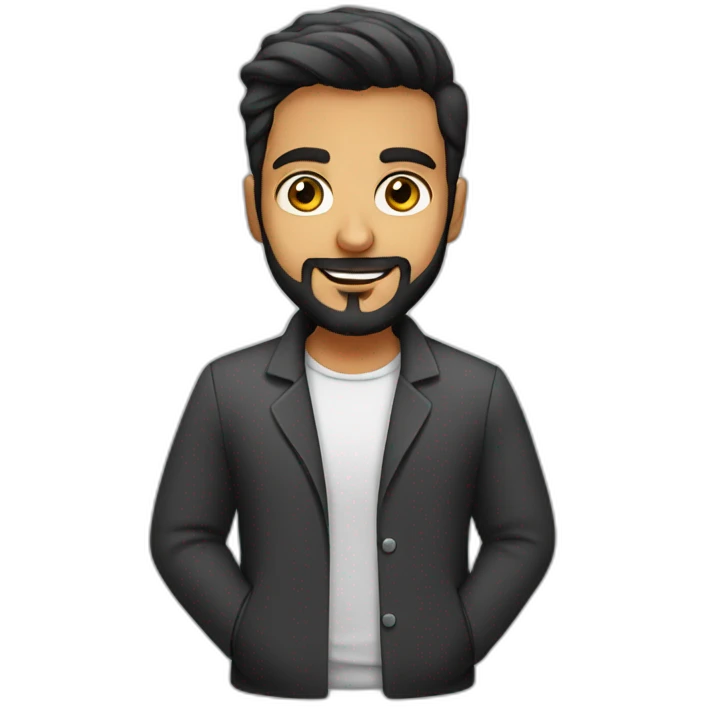 Young Arabic male Psychologist with a cute beard emoji