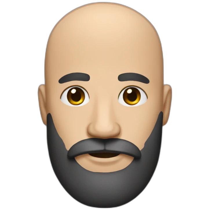 Bald man with a thick black beard emoji