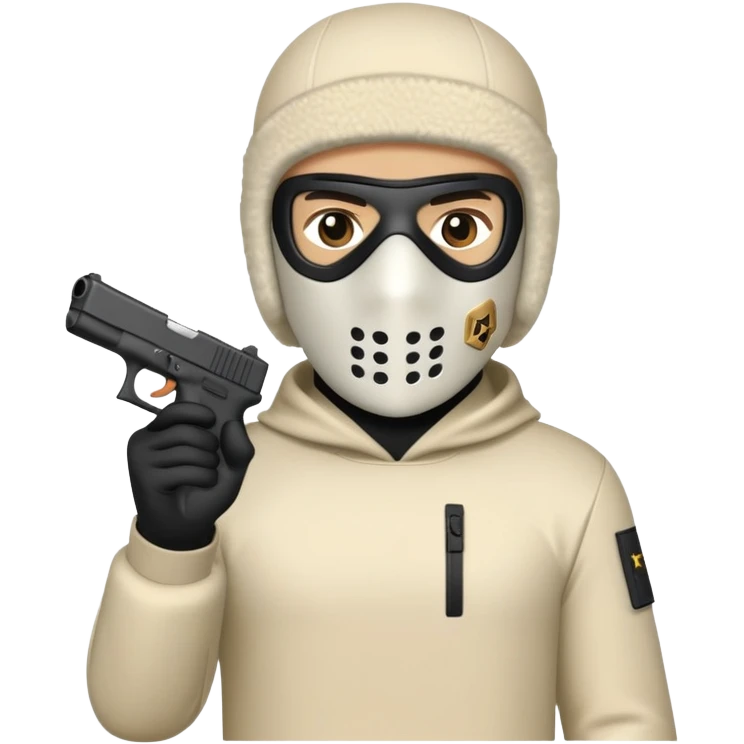 Ski mask and Glock  emoji