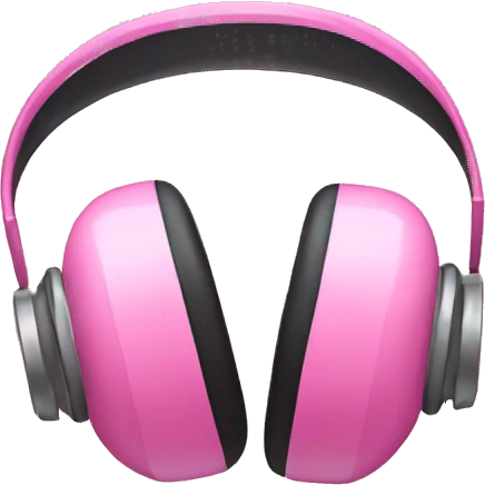 Pink headphones with a bow emoji