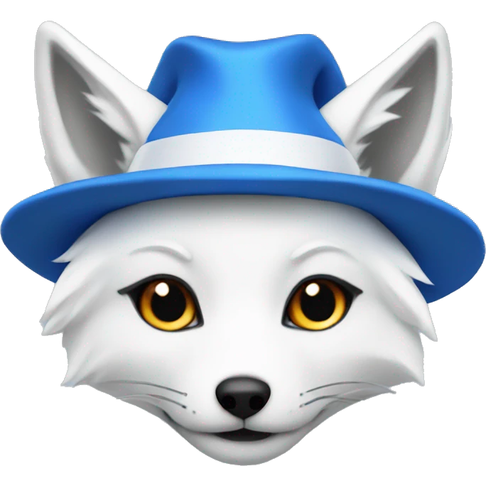 White fox with blue hat  emoji