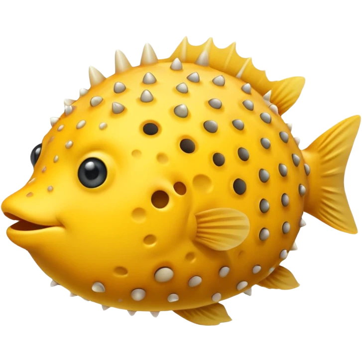 puffer fish, no eye, apple emoji style emoji
