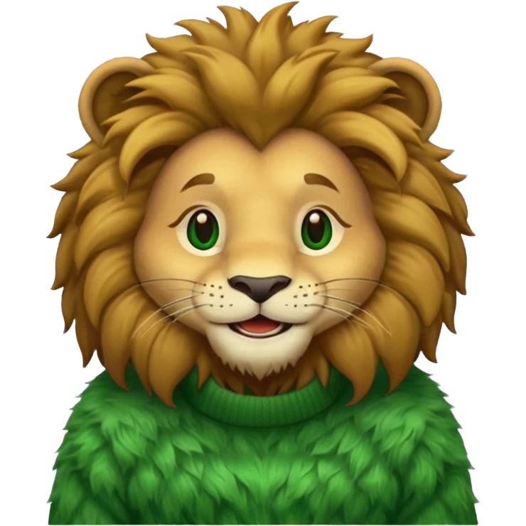 lion wearing green jumper emoji