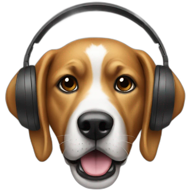dog cool headphones emoji