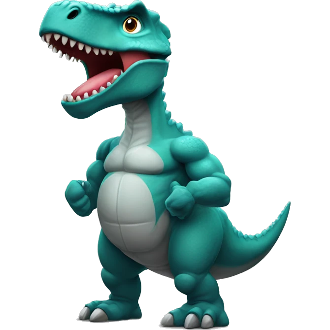 strong dino at gym emoji