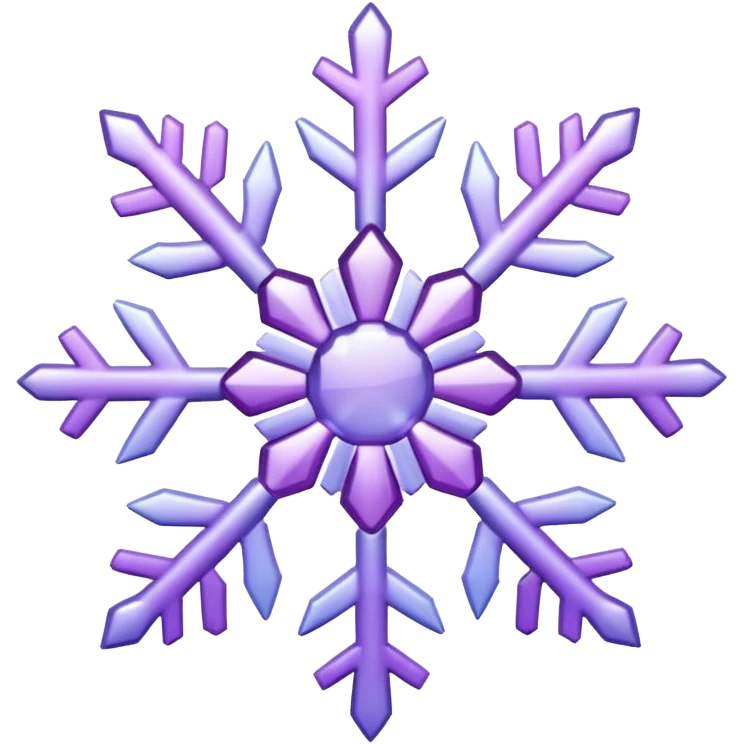 Shiny whitish Pastel violet lavender lilac gradients snowflake  emoji