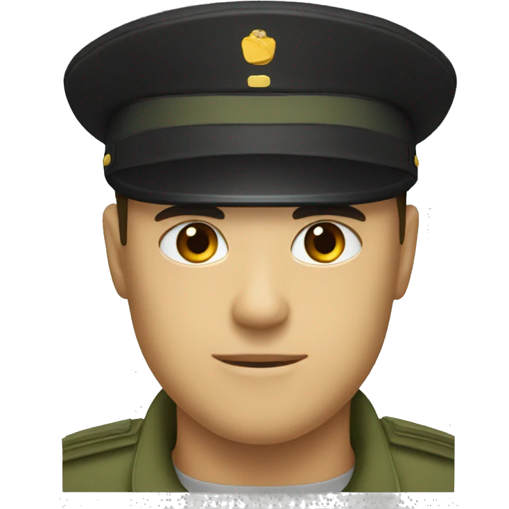 a black Military cap emoji