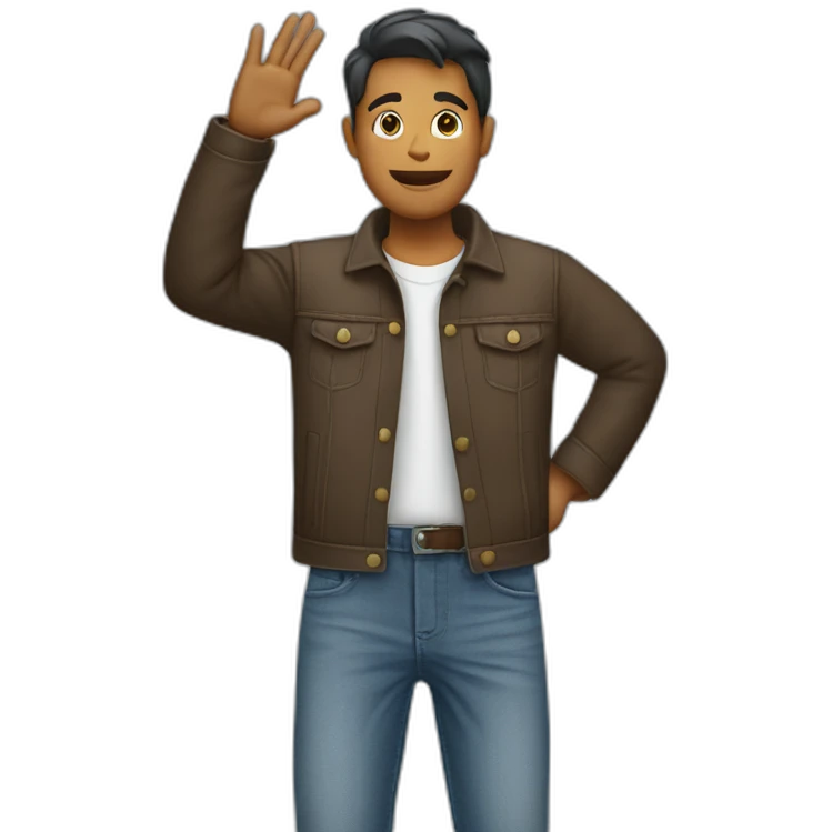 Person with jeans dropped half and saluting  emoji