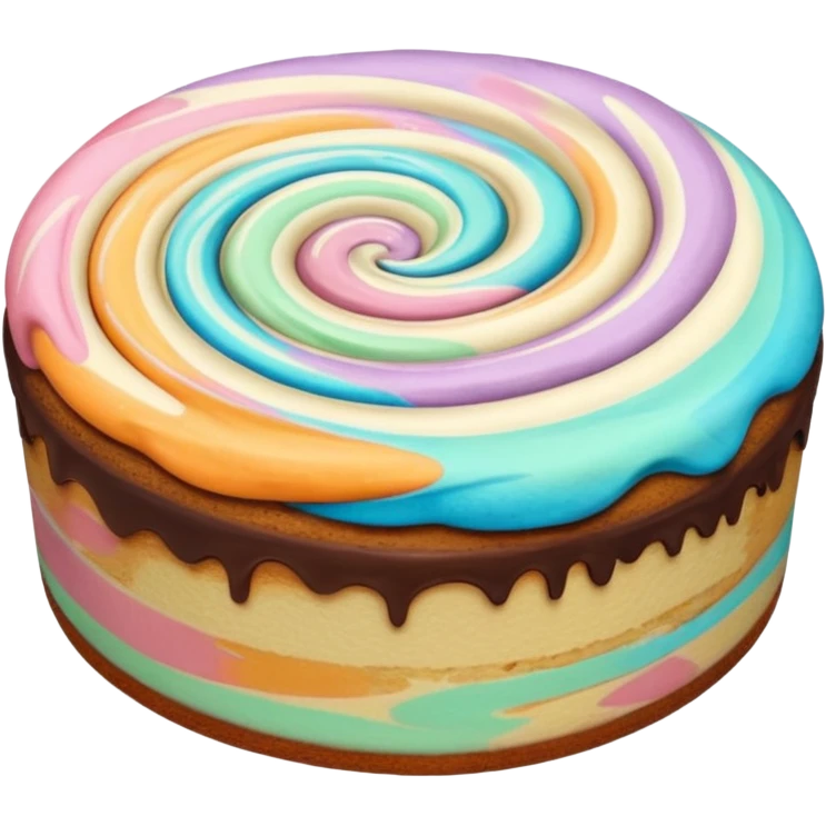 colorful marble cake whole, simple, clear emoji