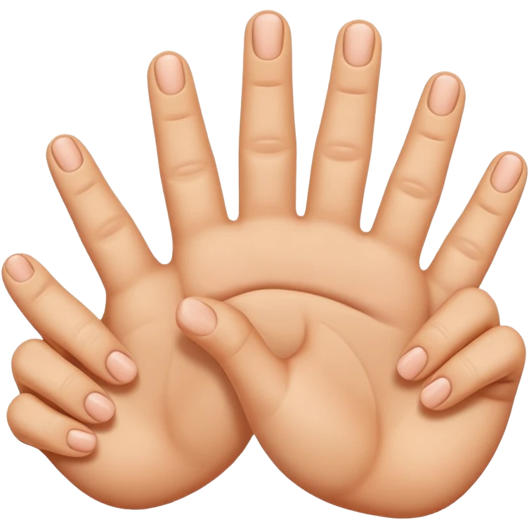 Should be like a simple hand emoji where the hands form an equilateral triangle with the two thumbs forming the top side and then the remaining four fingers on each hands meet at the middle going down. emoji