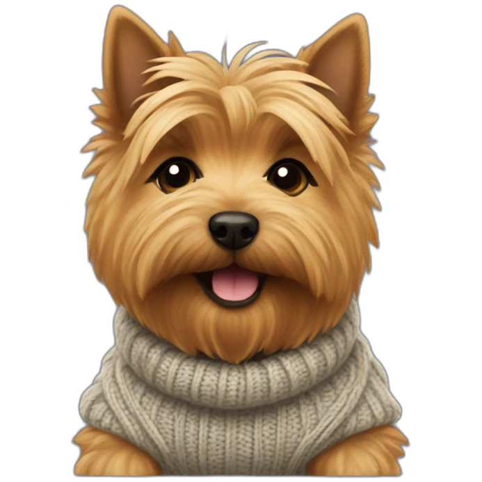 Norwich terrier wearing sweater emoji