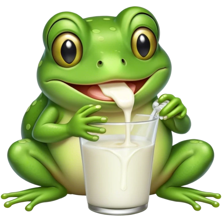 frog eat milk emoji
