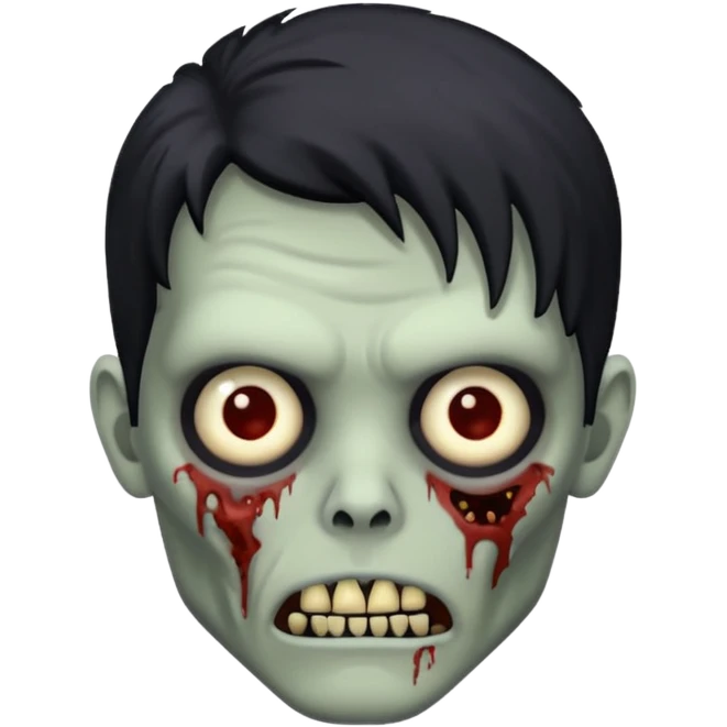 🧟‍♂️ with black scene hair and a little more human looking emoji