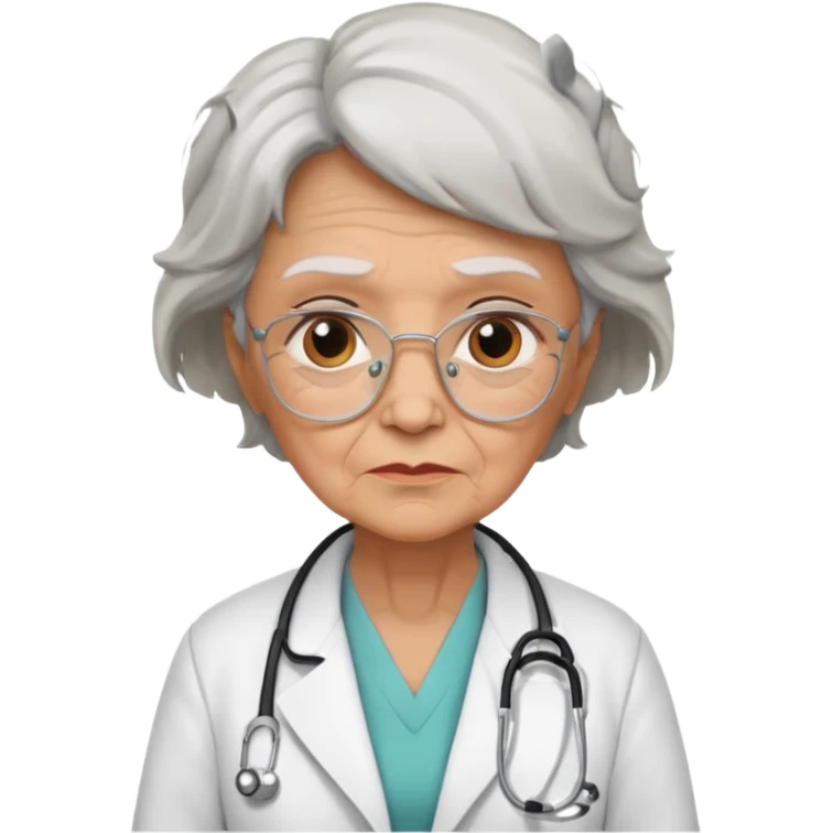 old grumpy woman doctor emoji