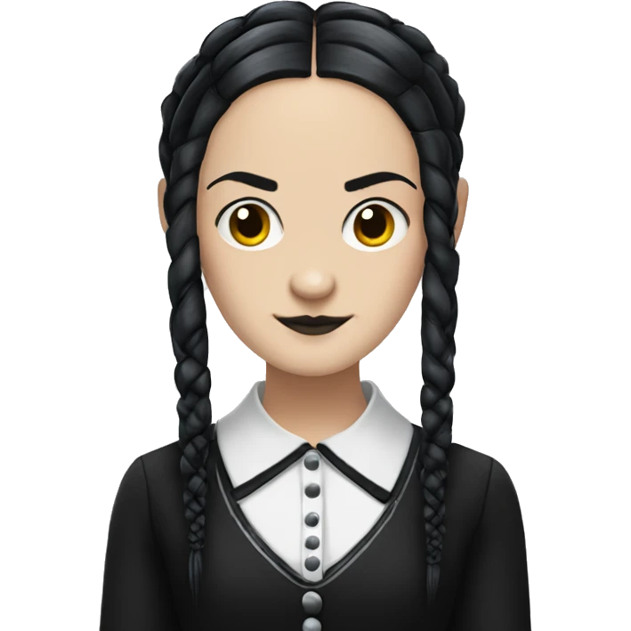 Wednesday Addams, dreadlocks hairstyle emoji