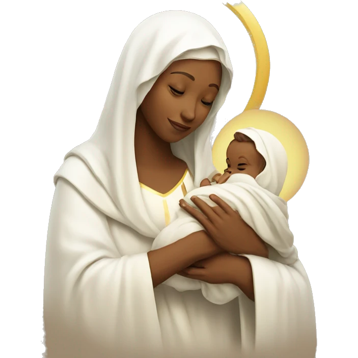 holy Mary with baby Jesus emoji