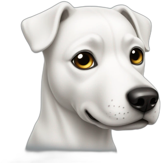 White dog with black head emoji