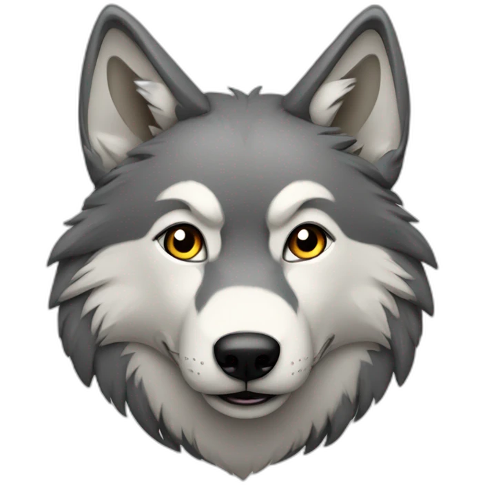 wolf sitting on phonme emoji