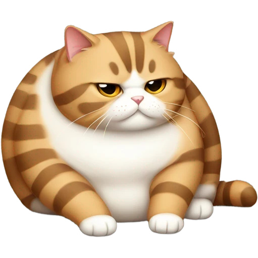 Scottish fat cat of dark reed color in a light stripe lies belly up emoji