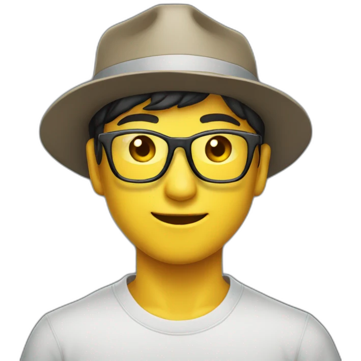 glasses-singaporean-bucket-hat-smirk emoji
