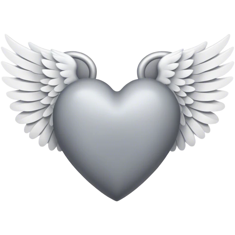 Gray heart with wings emoji