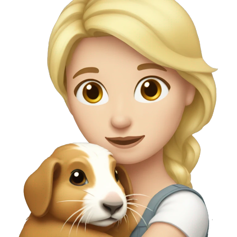 Blonde Woman hugging a guineapig emoji