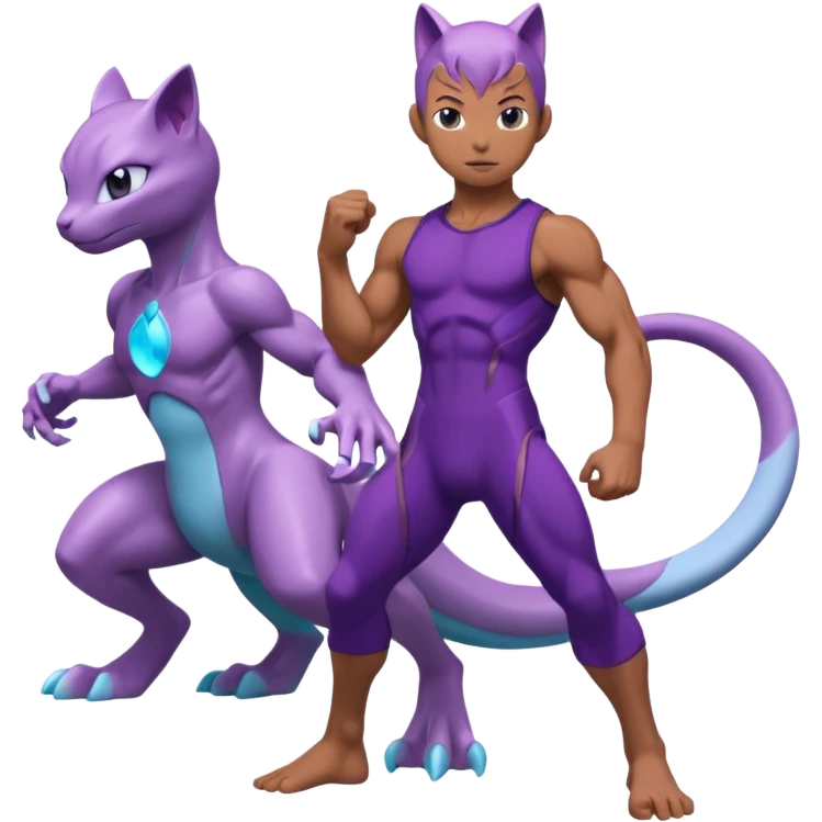 Pokemon legendary cian and purple mewtwo emoji